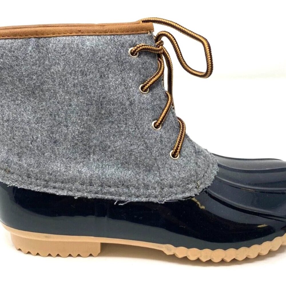 Rue21 Duckie Flannel Winter Snow Rain Women's Boot Lace Up Black Gray Size 7 - Picture 2 of 7
